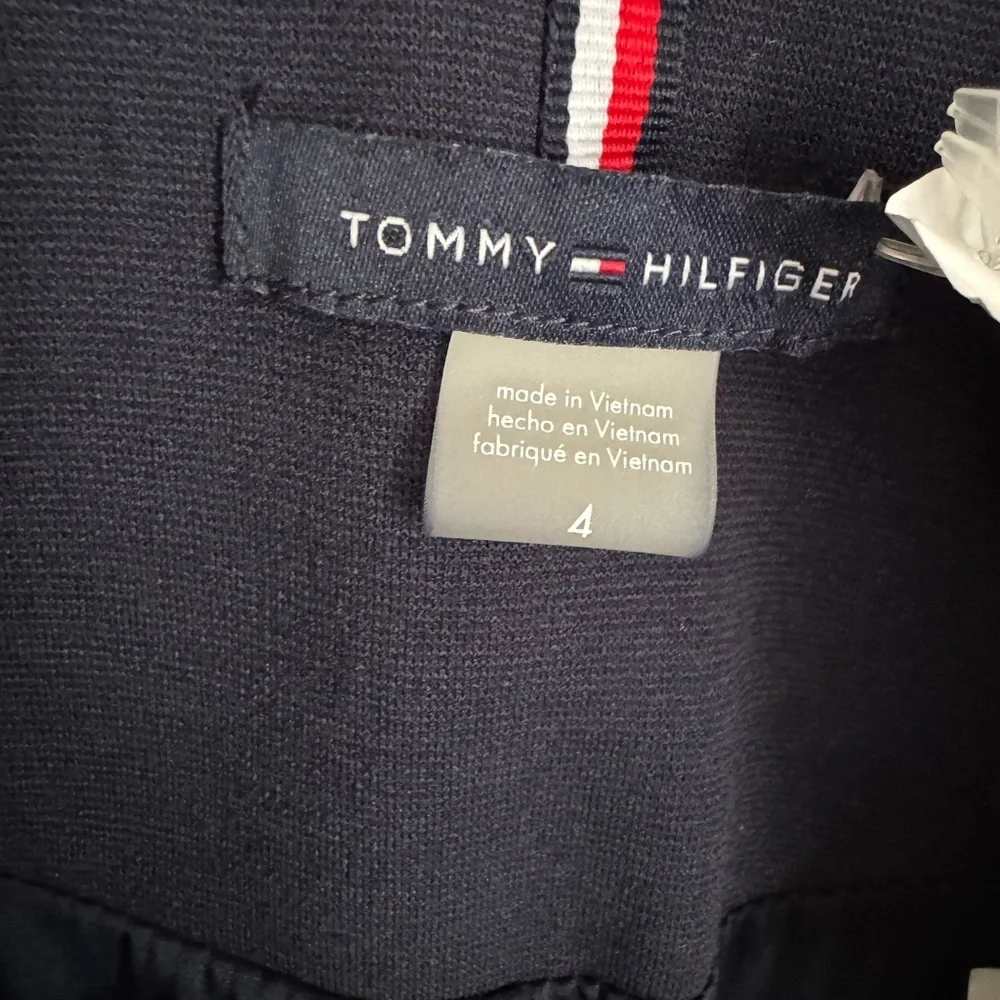 Tommy Hilfiger Military Style Navy Blazer Silver Buttons Size 4 NWOT